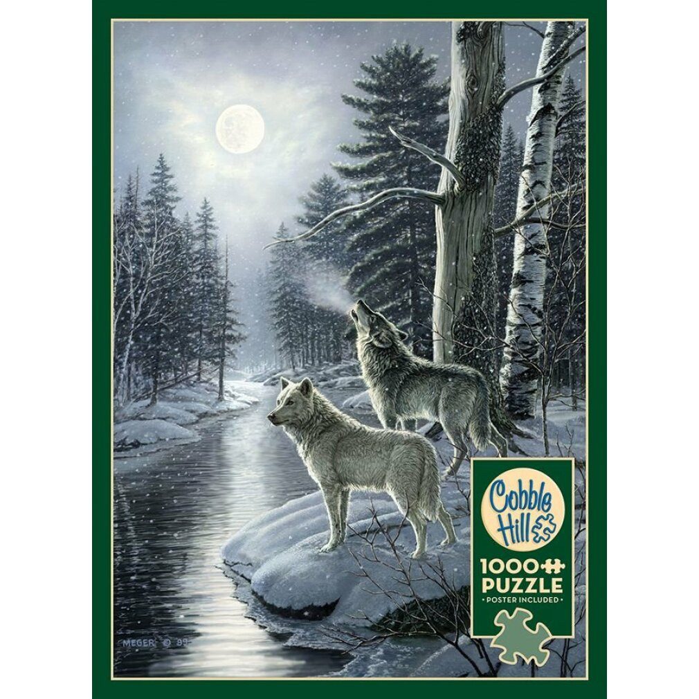 COBBLE HILL Puzzle Puzzle Wölfe um Mitternacht 1000 Teile, Puzzleteile
