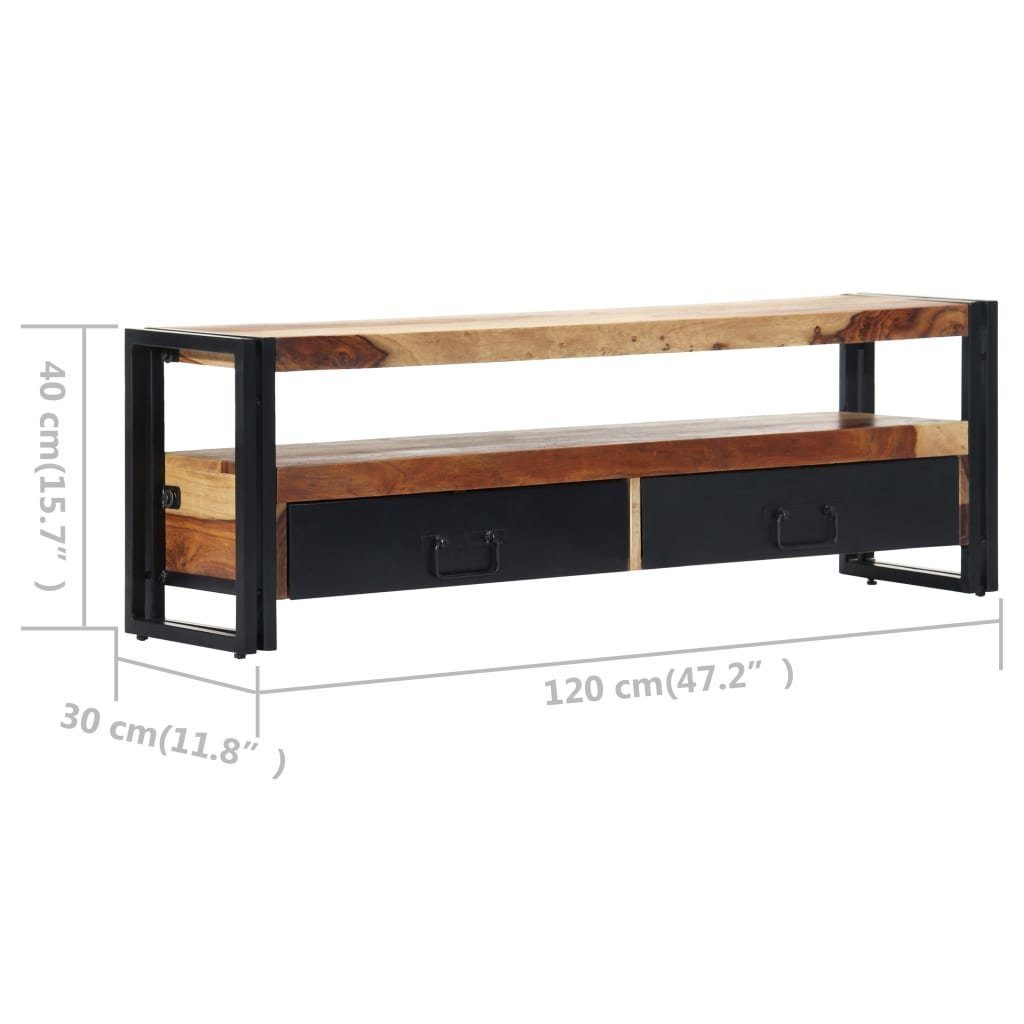 furnicato TV-Schrank 120×30×40 cm Massivholz