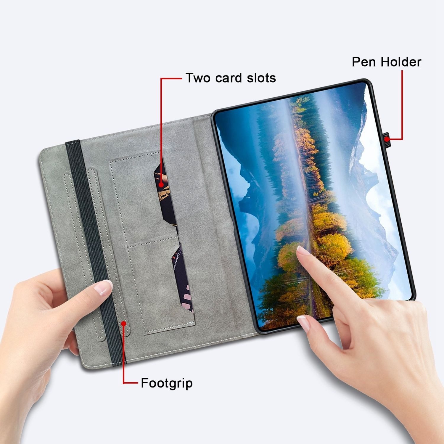 Wigento Tablet-Hülle Für Samsung Galaxy Tab S11 Crystal Textur Kunstleder Motiv Schutzhülle, Kunstleder Tablet Hülle mit Stifthalte und Standfunktion