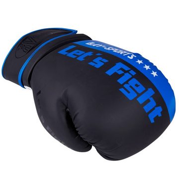 BAY-Sports Boxhandschuhe Lets Fight Box-Handschuhe blau Mesh Boxen Kickboxe