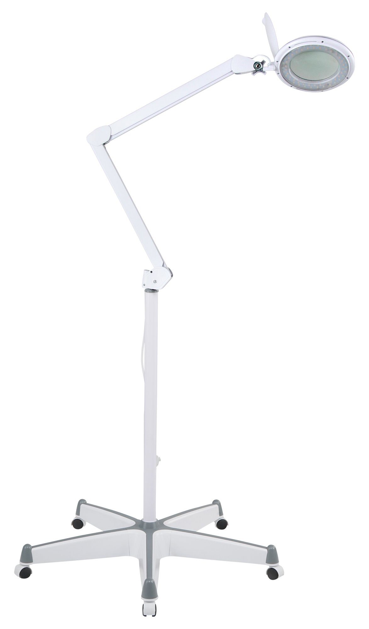 Showlite Lupenlampe LL-6095D-Pro LED Lupenleuchte inkl. Rollenstativ, LED fest integriert, flexibel verstellbar, Helligkeit und Farbtemperatur wählbar