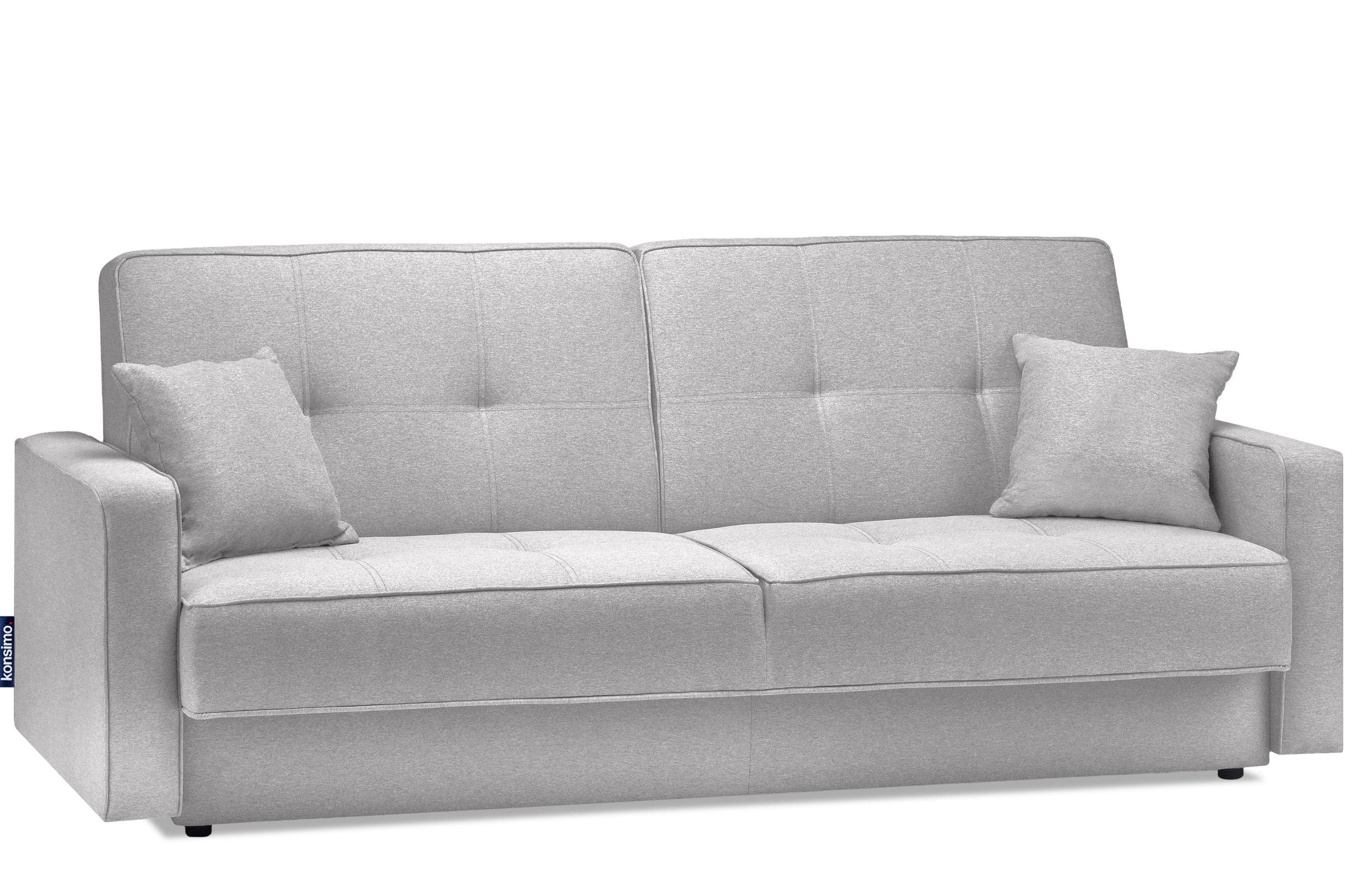 3 Personen, Wellenunterfederung, 219x90cm, Liegefläche: mit Konsimo Sofa mit ORIO Schlafsofa Schlaffunktion