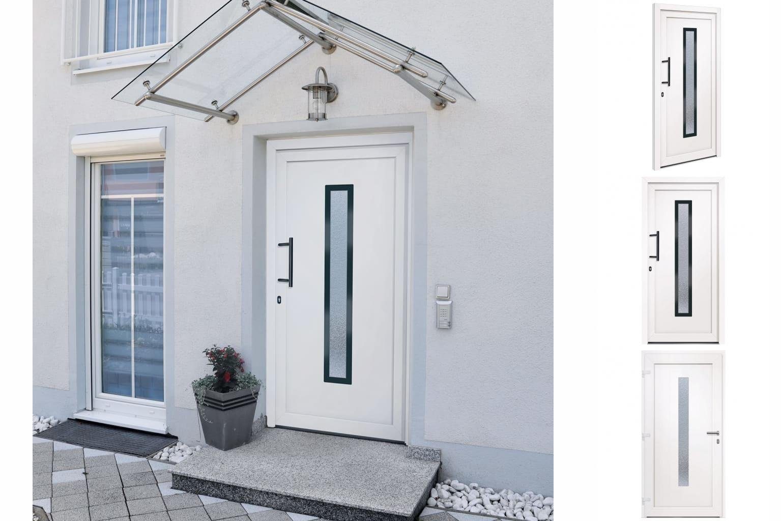 vidaXL Zimmertür Haustür Weiß 98x200 cm PVC Hauseingangstür