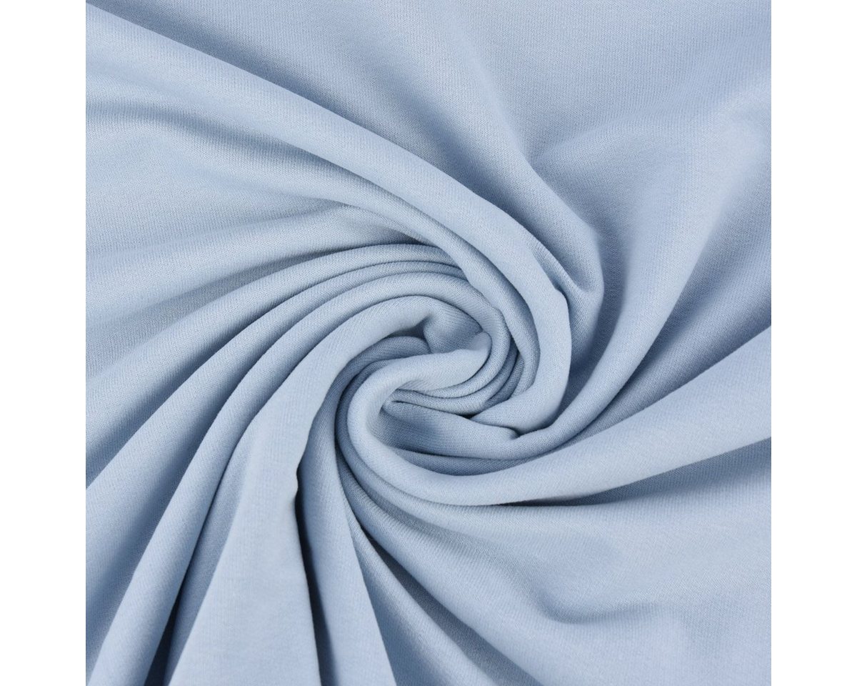 Thumbnail - SCHÖNER LEBEN. Stoff Sweatstoff Meterware Bio Soft Sweat dünn uni Babyblau 1,5m Breite