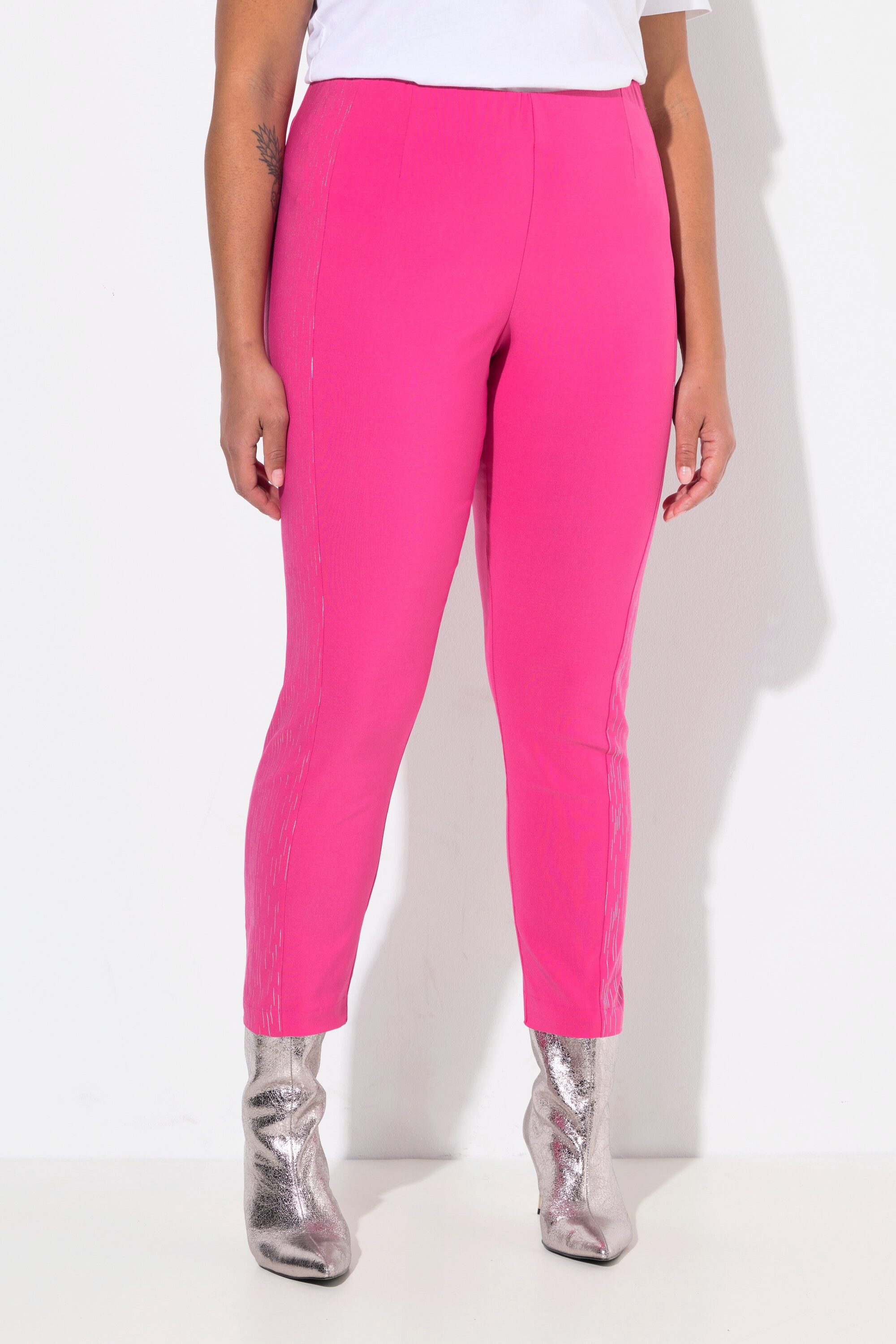 MIAMODA Schlupfhose Bengalin-Hose elastischer Slim Fit Metallic-Druck günstig online kaufen