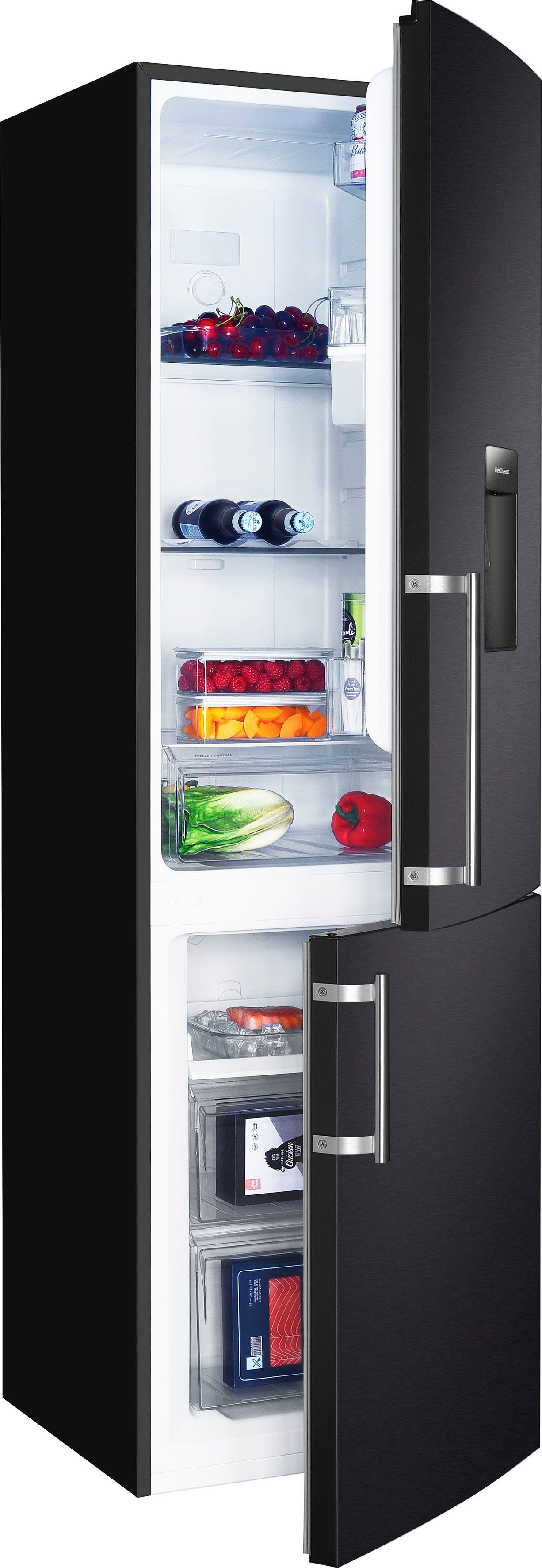 Combinație frigider/congelator hanseatic HKGK17954DNFWDBI, 179,5 cm înălțime, 54 cm lățime, NoFrost, dozator de apă, alarmă ușă