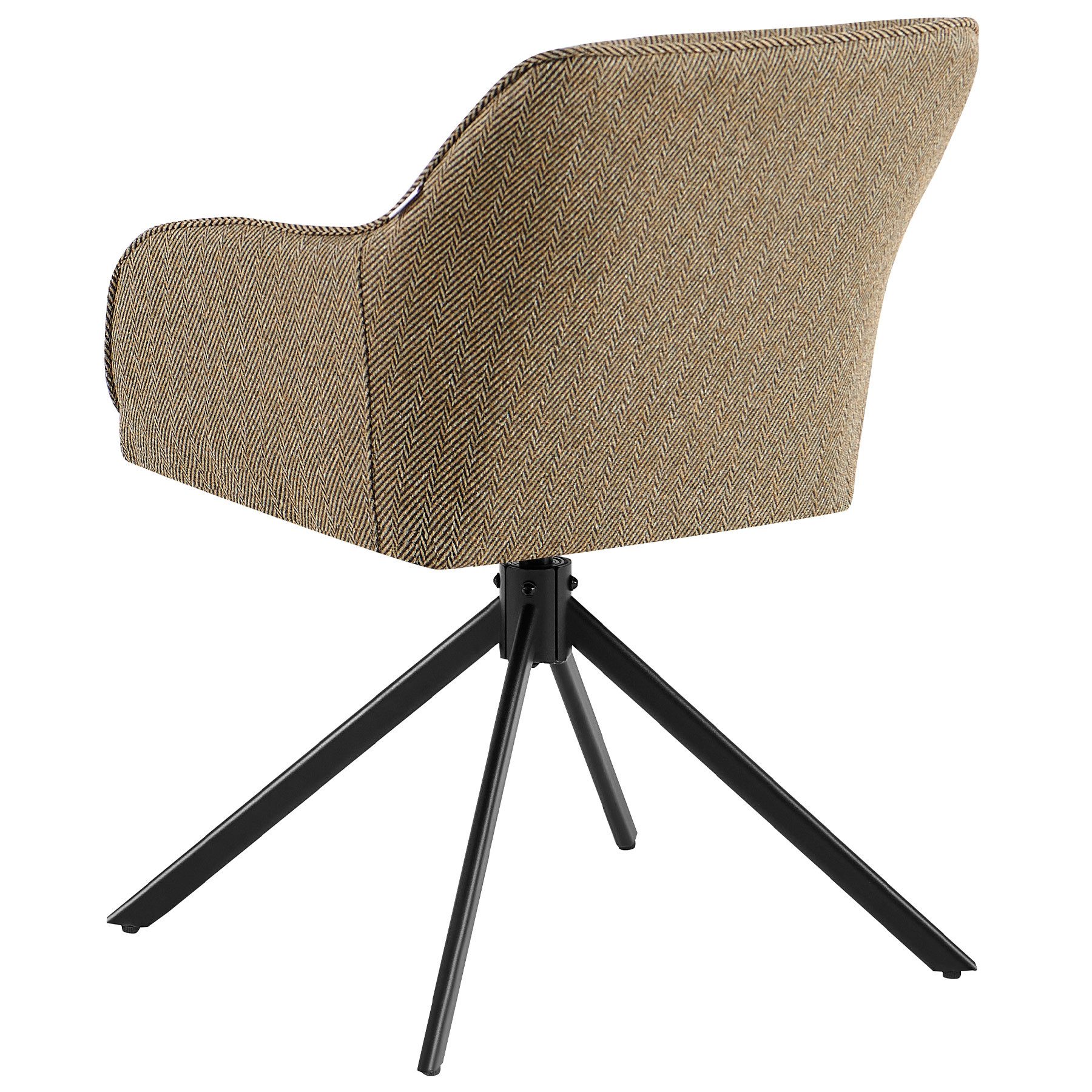 Casa Moro Esszimmerstuhl Esszimmerstuhl mit Armlehnen – 360° Drehbarer Polsterstuhl - Stativ, Sitzschale mit Armlehnen und stützender Rückenlehne