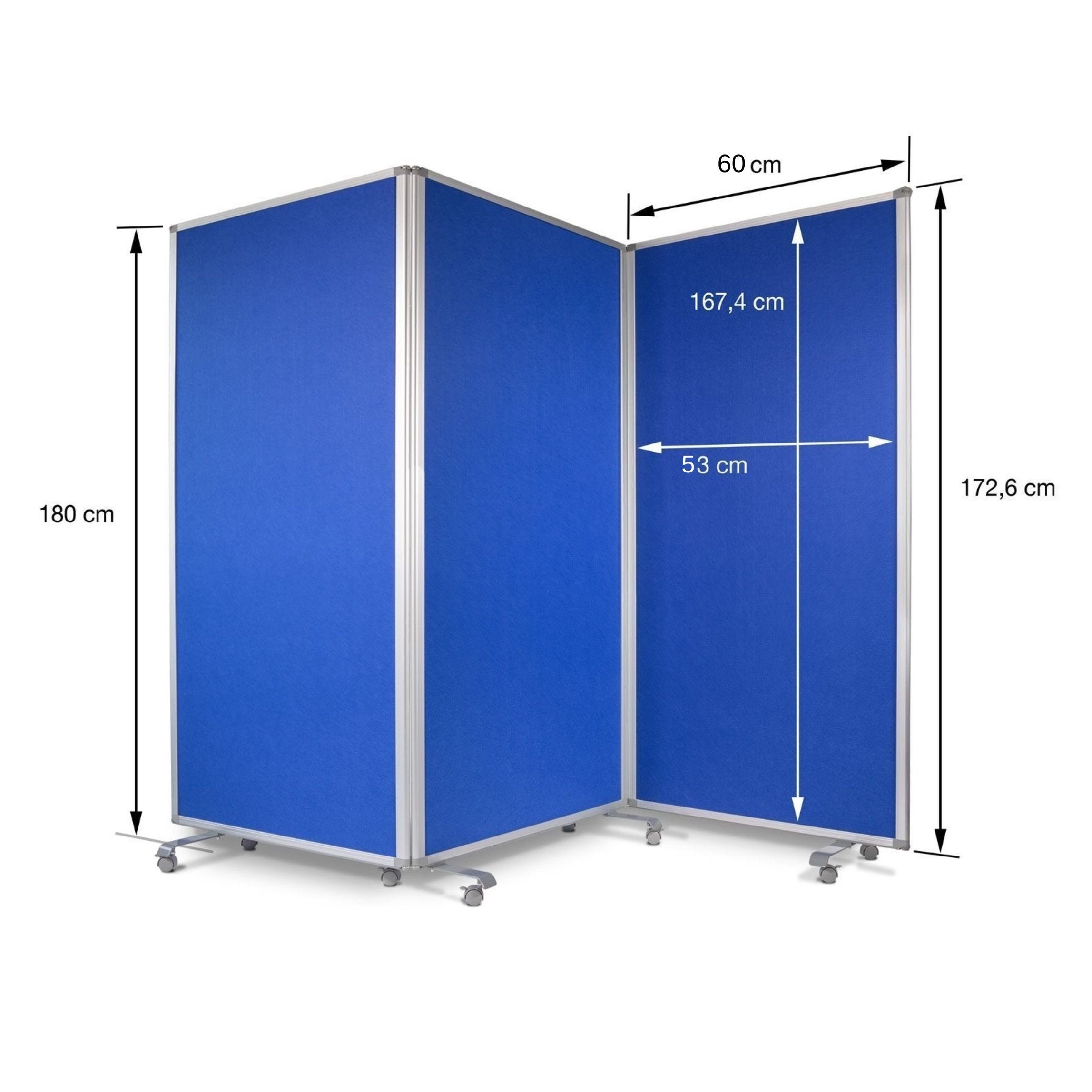 & 2 Filz-Trennwand, Blau erhältlich Stellwand Farben Master 2 Boards in of (3 St) Trennwand Größen