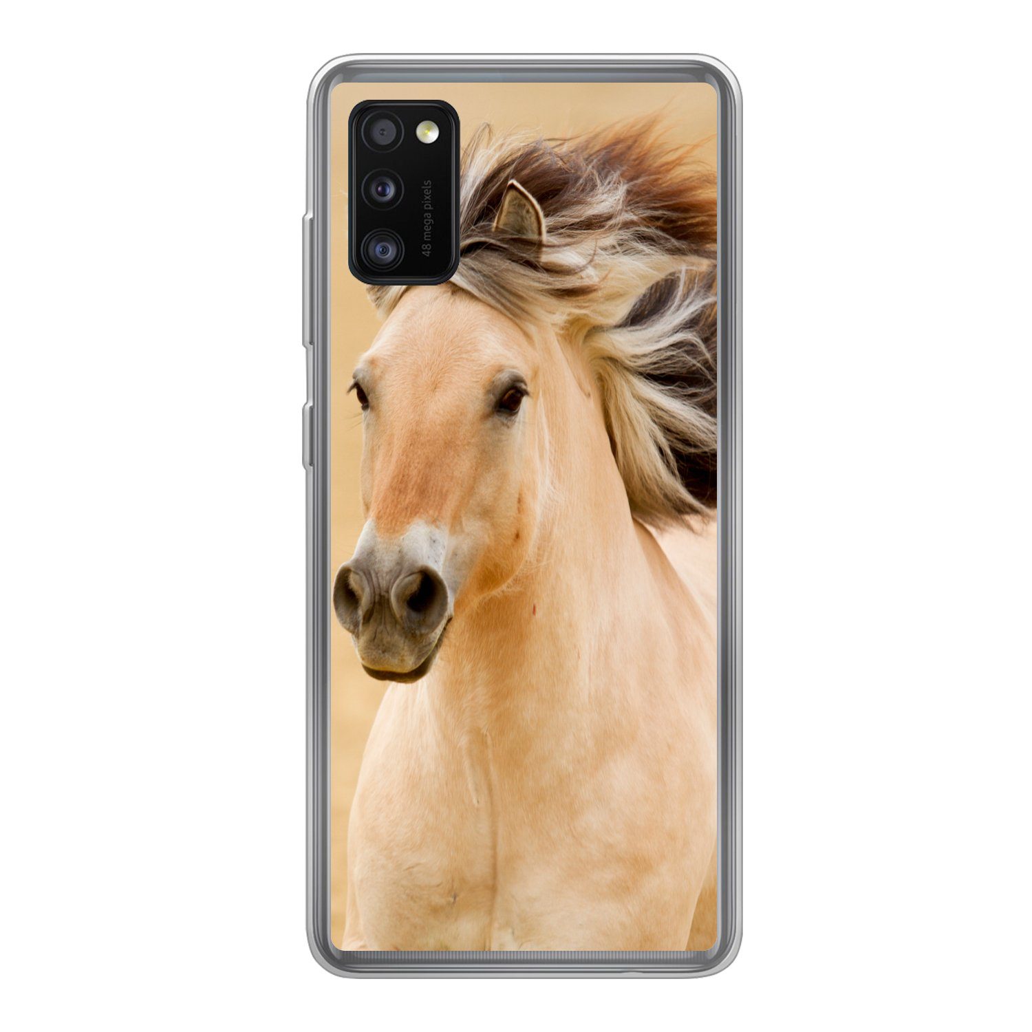 MuchoWow Handyhülle für Samsung Galaxy A41 Pferde - Tiere - Mähne - Porträt, Smartphone-Bumper, Print, Handy Schutzhülle Dünn