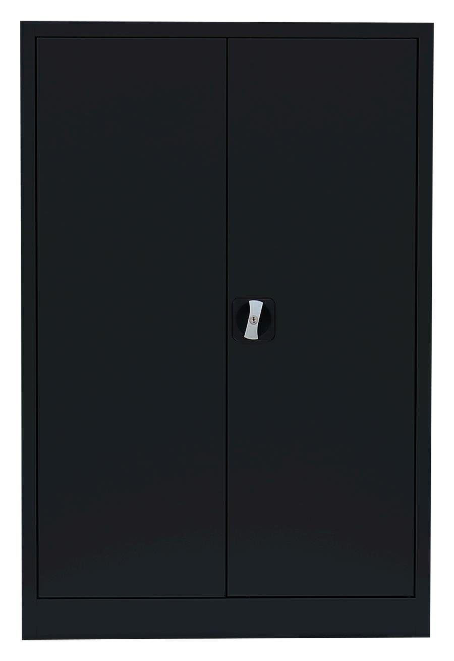 (1-St) schwarz Steelboxx 120x80x38cm Schwarz Metallschrank Montage keine Komplett notwendig Büroschrank Aktenschrank | montiert, abschließbar Mehrzweckschrank