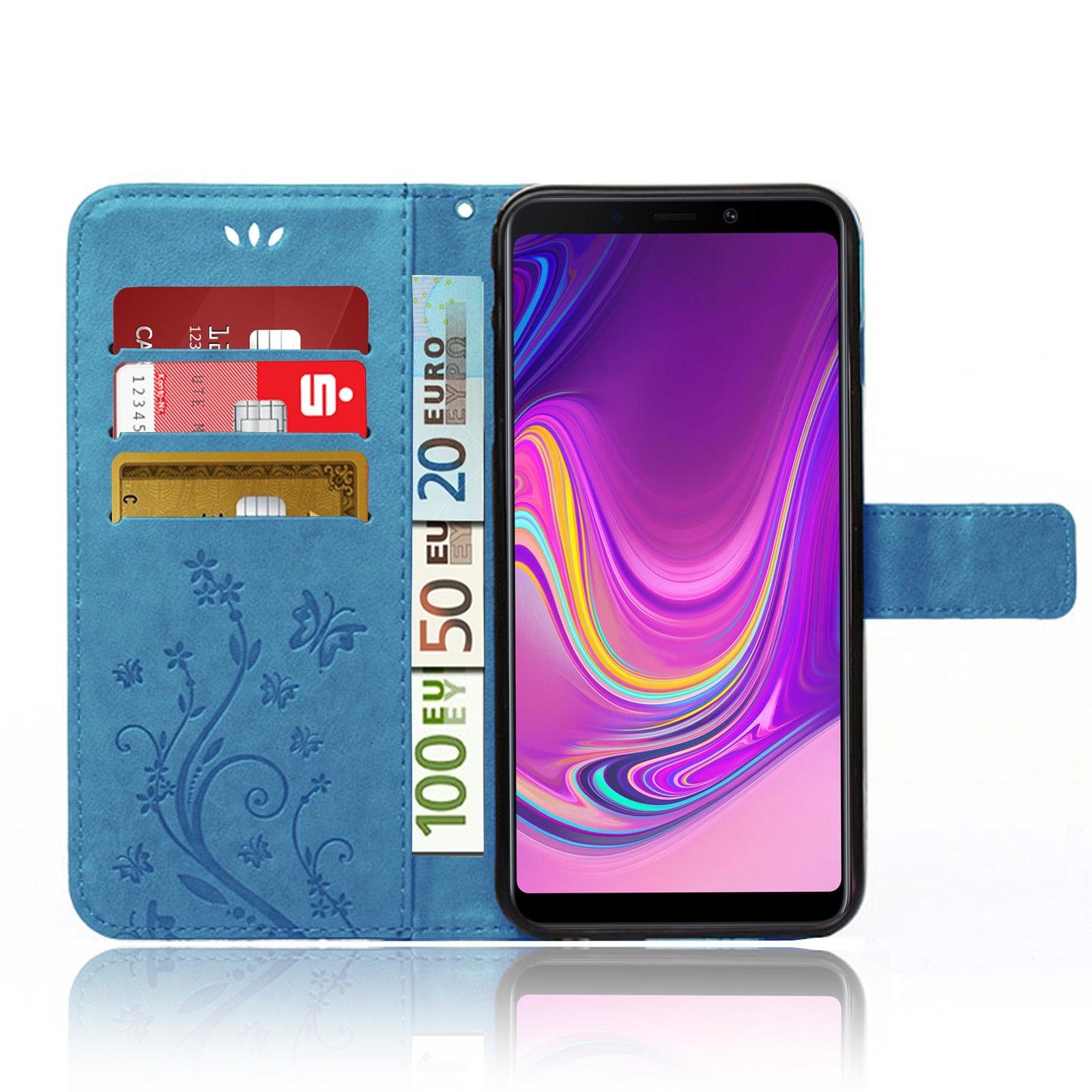 Numerva Handyhülle Bookstyle Flower für Samsung Galaxy A40, Handy Tasche Schutzhülle Klapphülle Flip Cover mit Blumenmuster