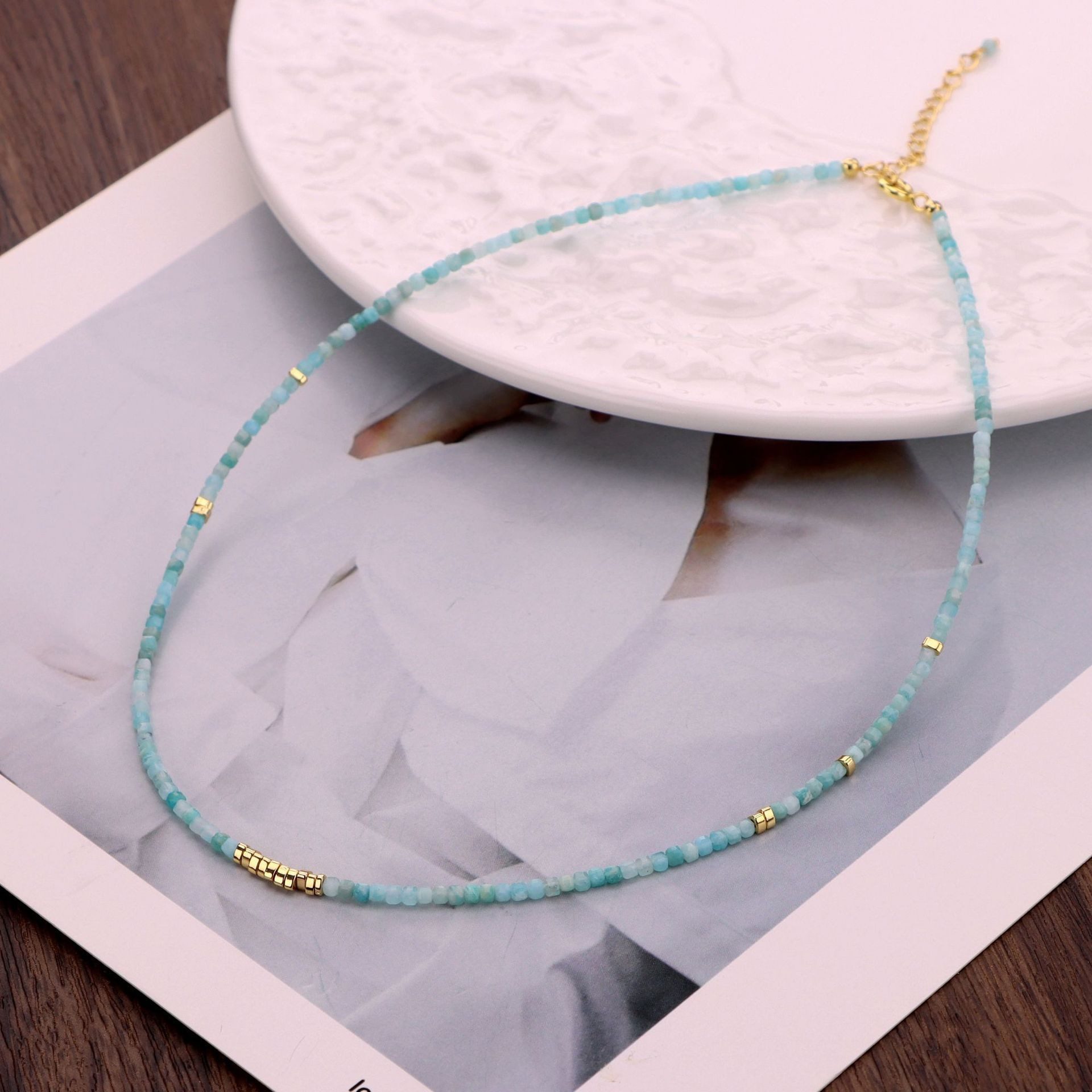 RAIKOU Bead-Ketten-Set mit echten Perlen und bunten Natursteinen, handgefertigt