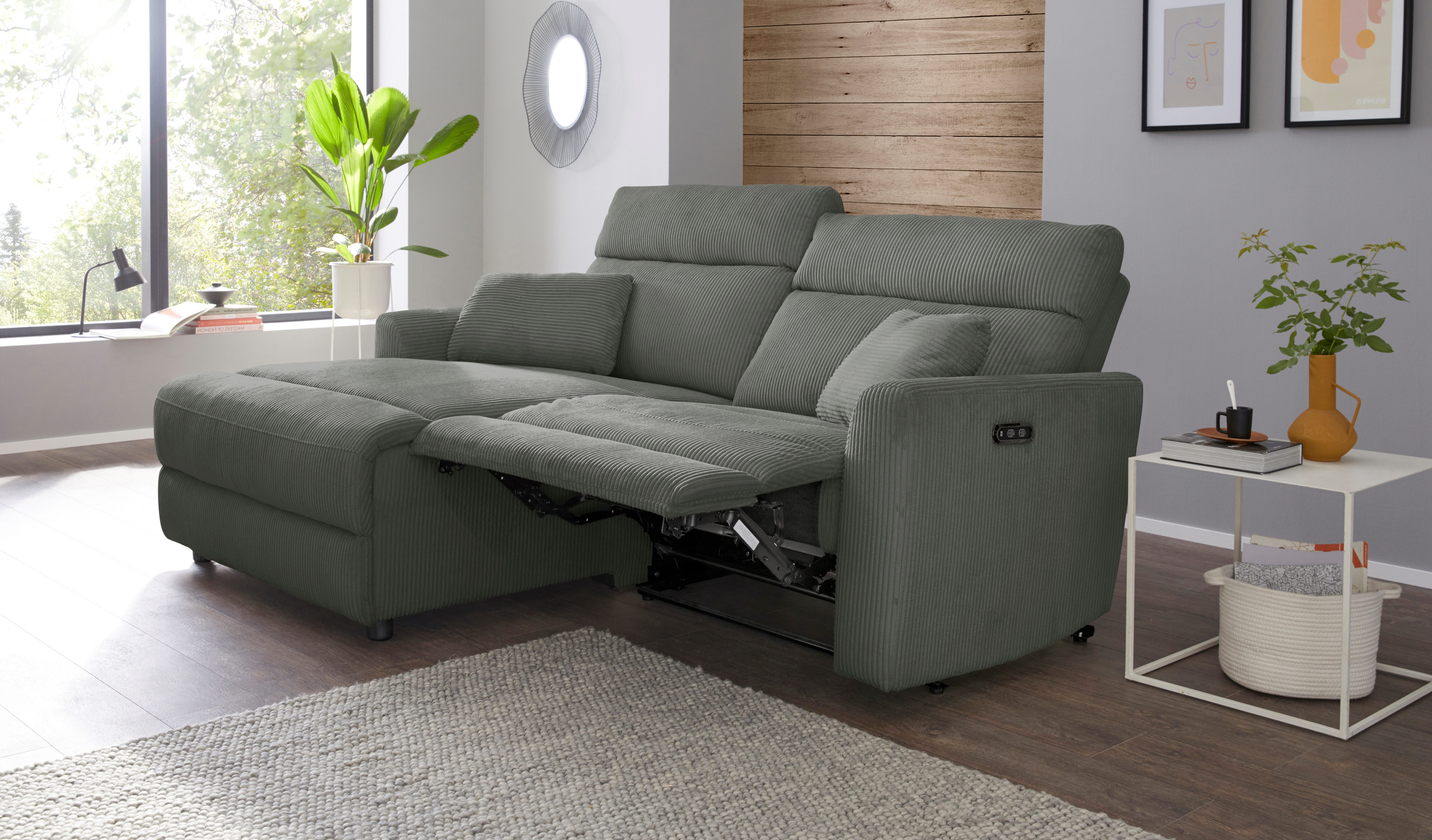 OTTO home Ecksofa JENNA L-Form, 209cm - OTTO. Verlässliche Qualität., manuelle o. elektrische Relaxfunktion, USB A/C, weicher Sitz, Cord.