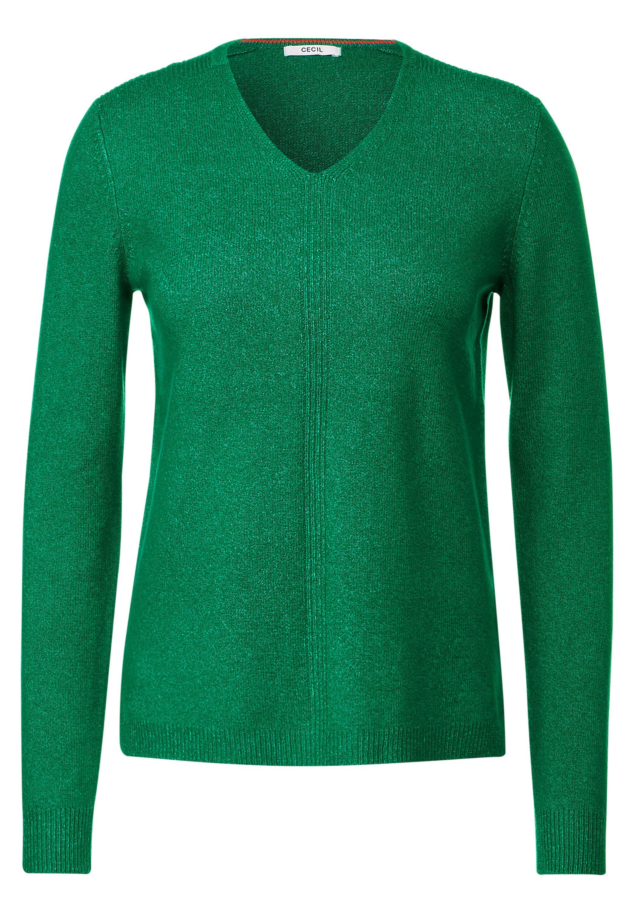 melange Strickpullover bright Cecil Materialmix green softem aus