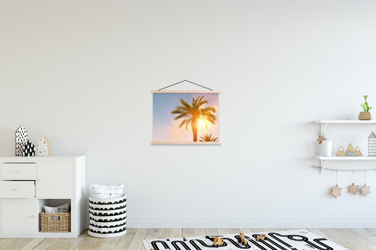 MuchoWow Poster Palme - Sommer Posterleiste, (1 Wohnzimmer, Textilposter - Tropisch, St), für Magnetisch Sonne Bilderleiste, 