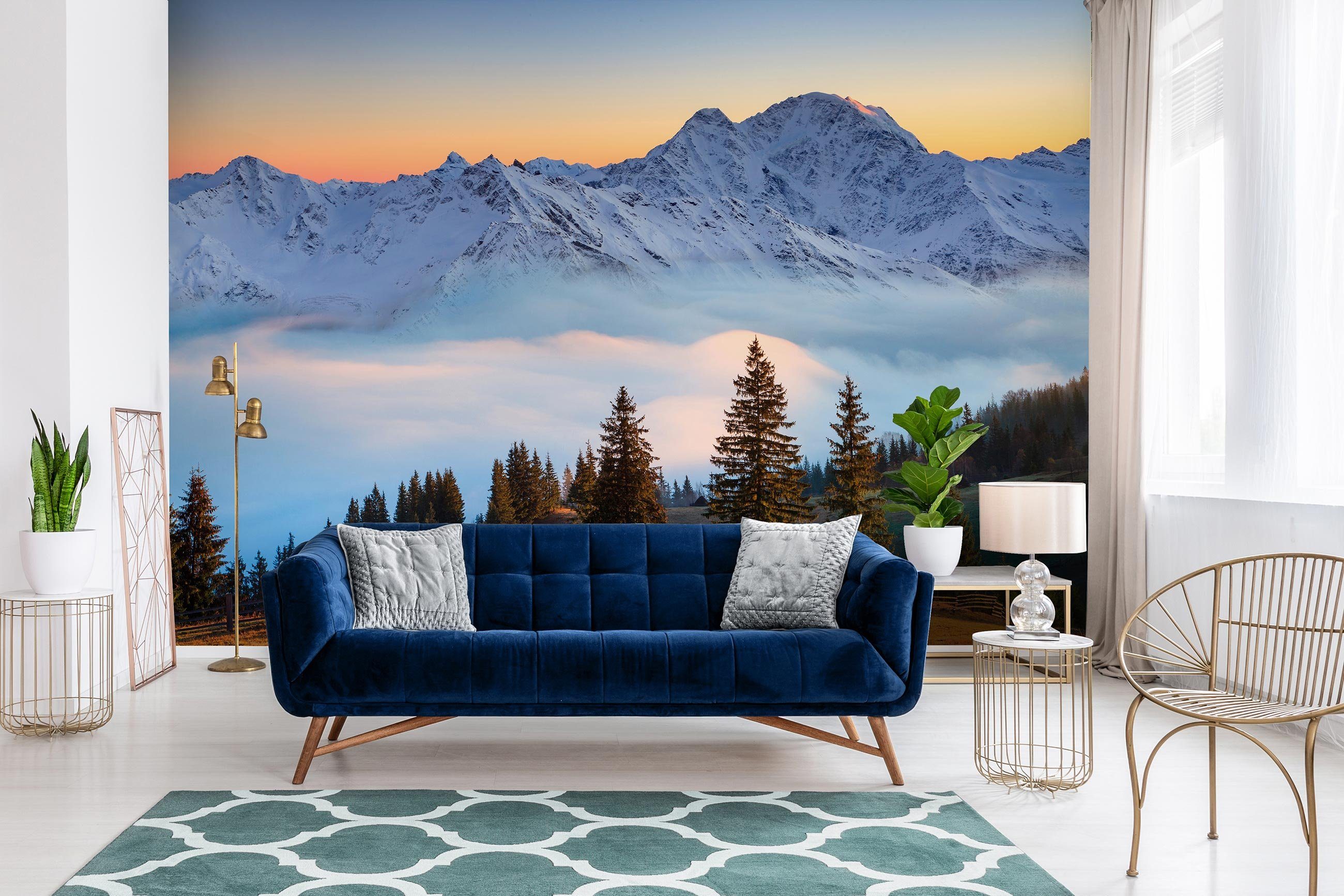 Wallarena Fototapete Berge Landschaft Natur Vlies Tapete Wohnzimmer Schlafz günstig online kaufen