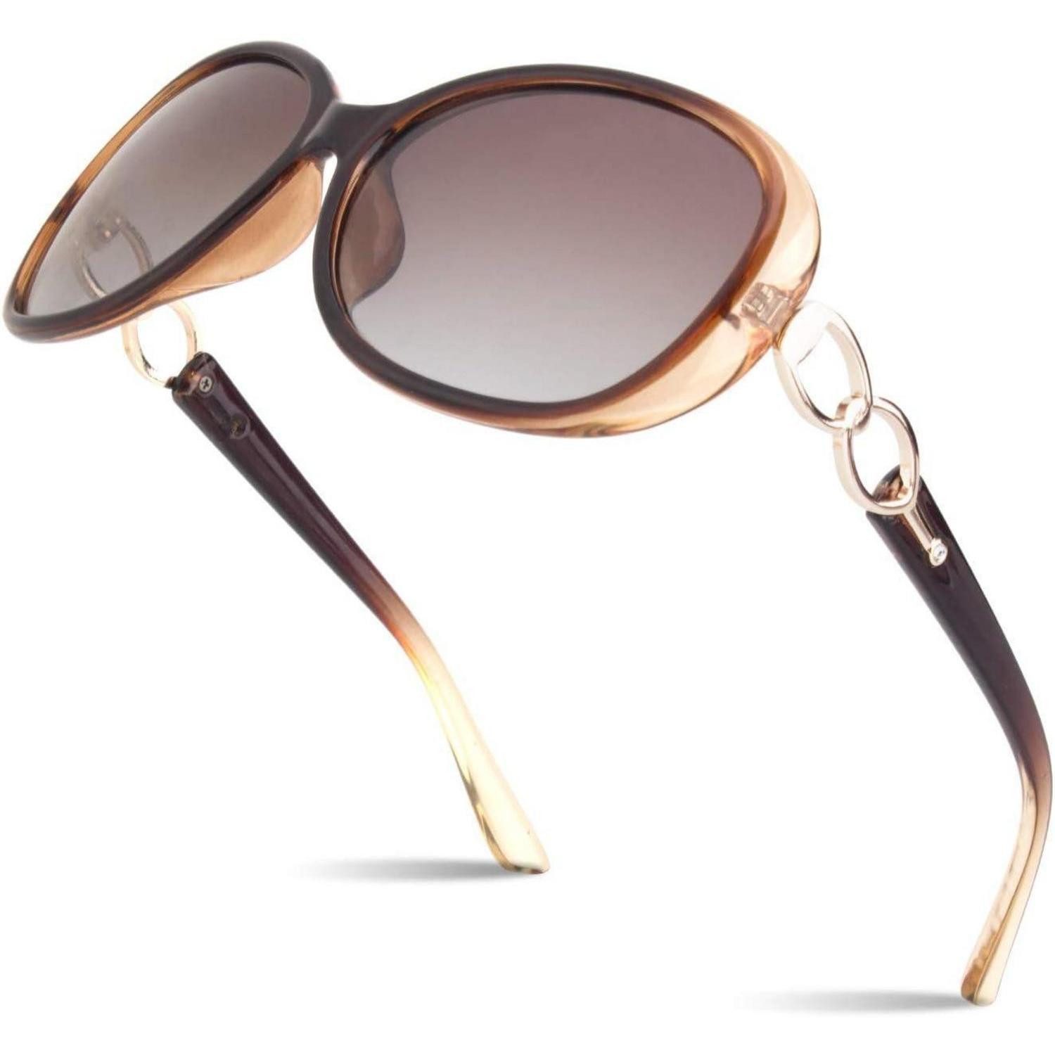 LuxusKollektion Retrosonnenbrille Sonnenbrille Damen 1.1 Klarer Braun Rahmen Verlaufsglas Braun