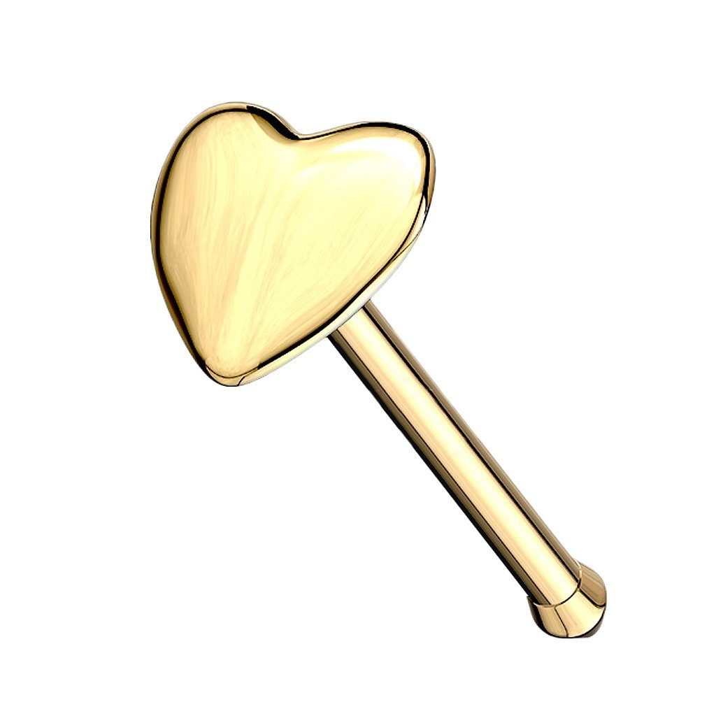 Taffstyle Nasenpiercing Echt Gold 14 Karat Nasenstecker Nasenpiercing Herz, günstig online kaufen