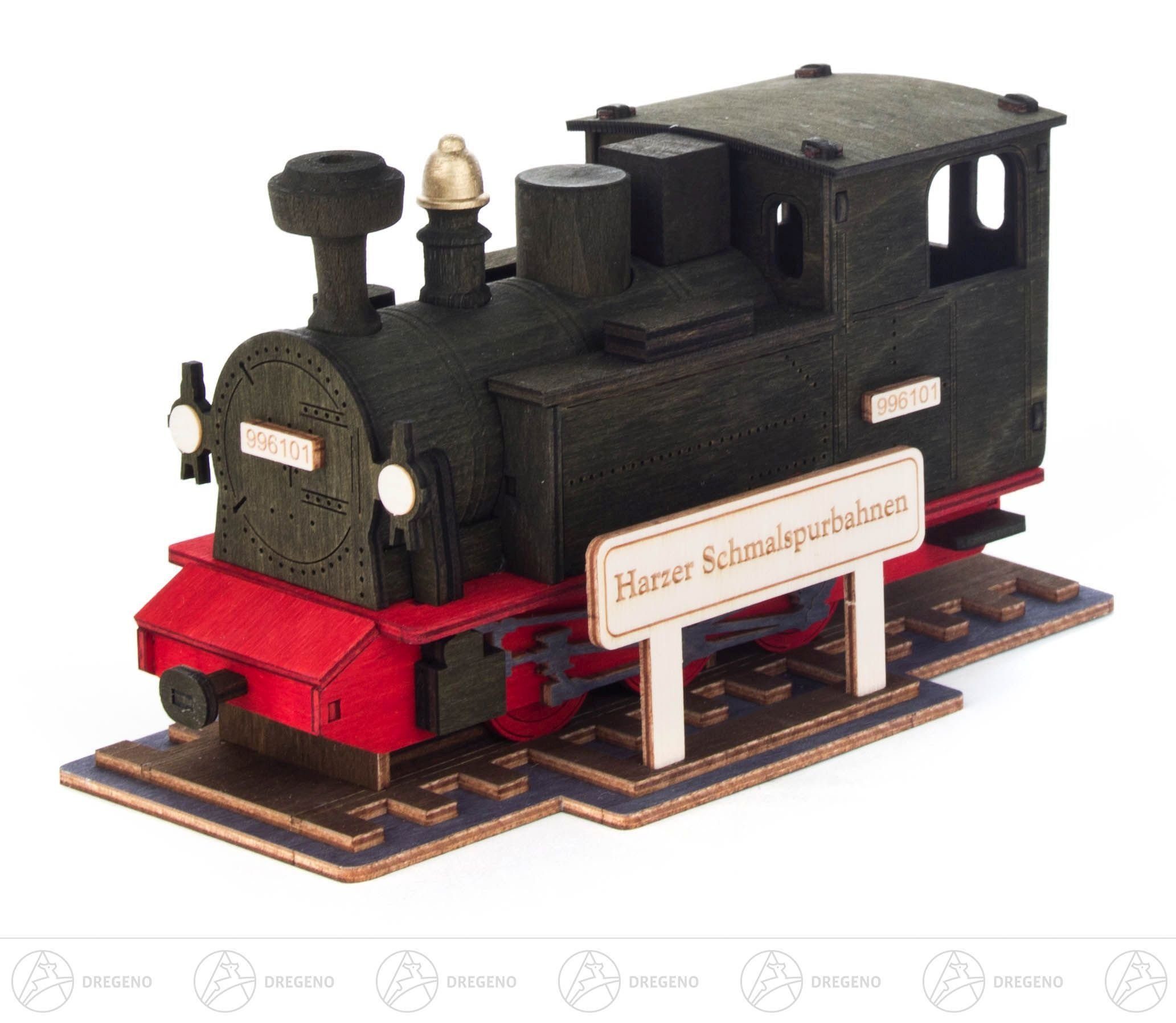 Dregeno Erzgebirge Räuchermännchen Räuchermann Räucher-Lok "Harzer Schmalspurbahn" Breite x Höhe x
