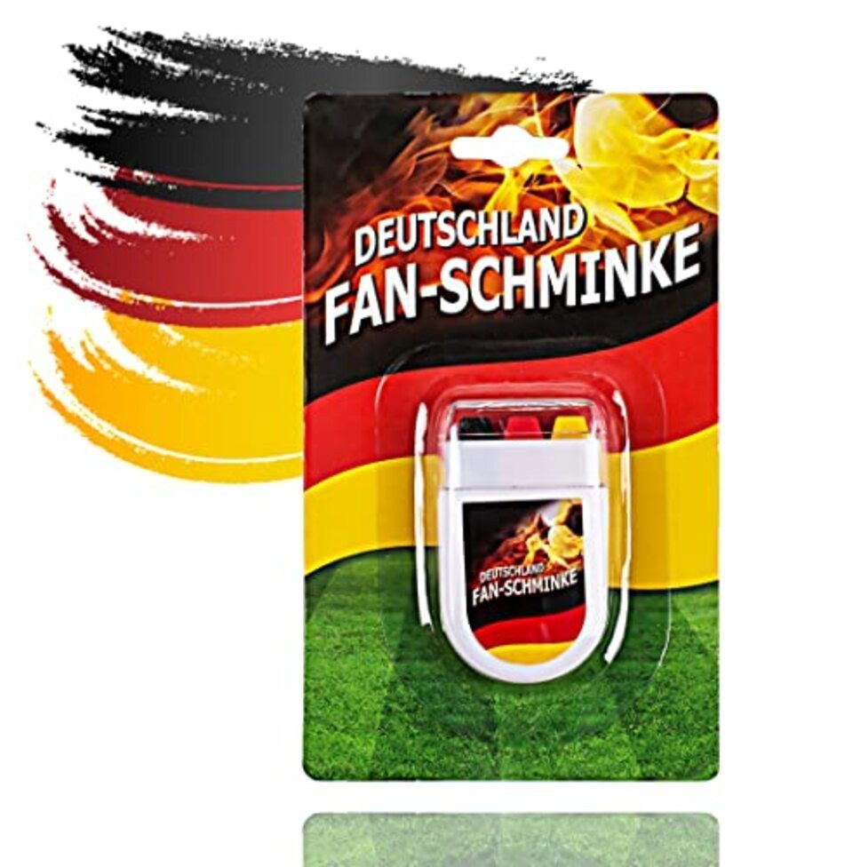 TK Gruppe Schminkstift 2x Fan-Schminke Deutschland - Schminkstift Fanartikel Fußball EM WM (Packung, 2-tlg), Leicht abwaschbar