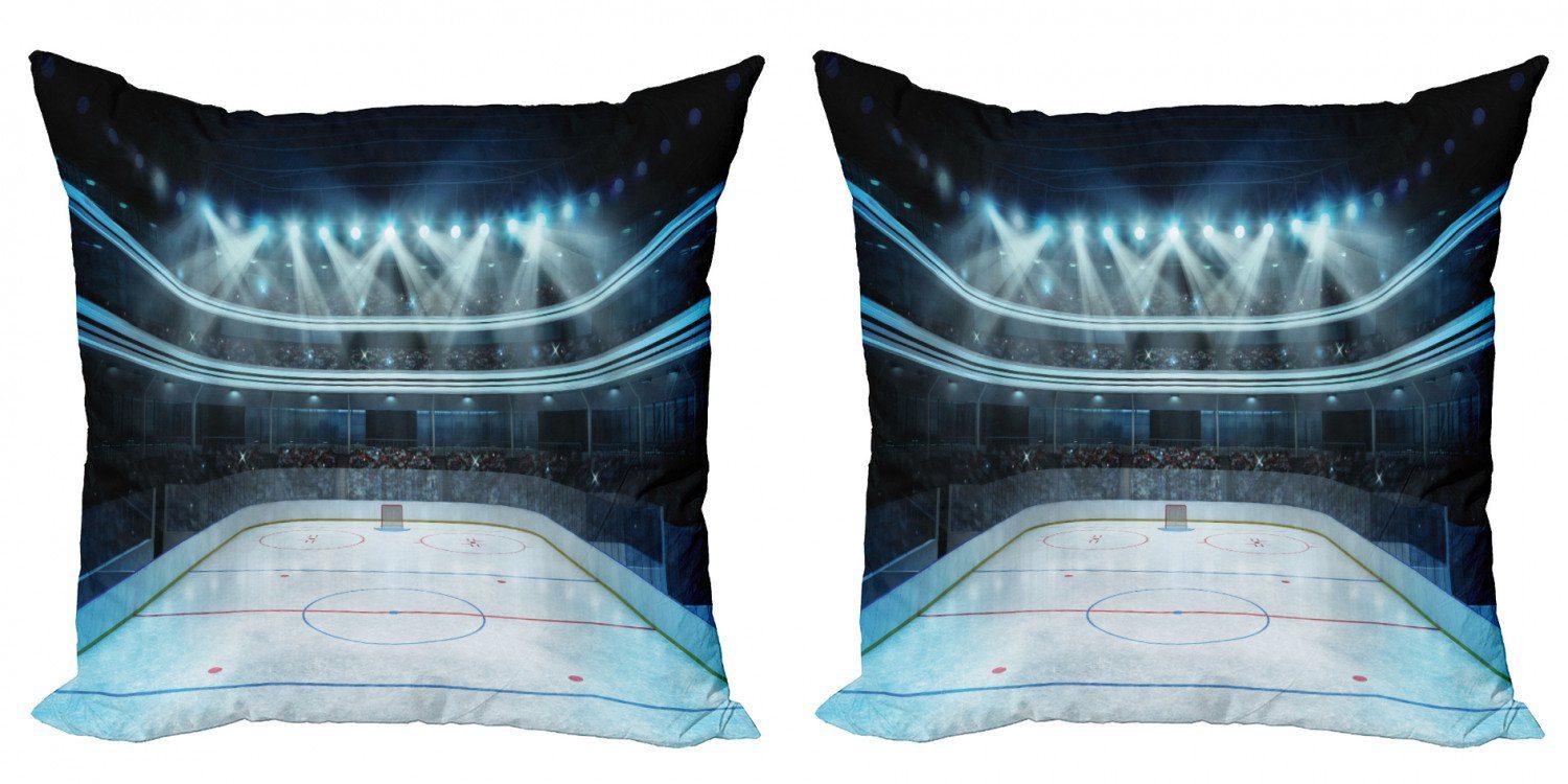 Kissenbezüge Modern Accent Doppelseitiger Digitaldruck, Abakuhaus (2 Stück), Eishockey Sport Arena Foto Fans