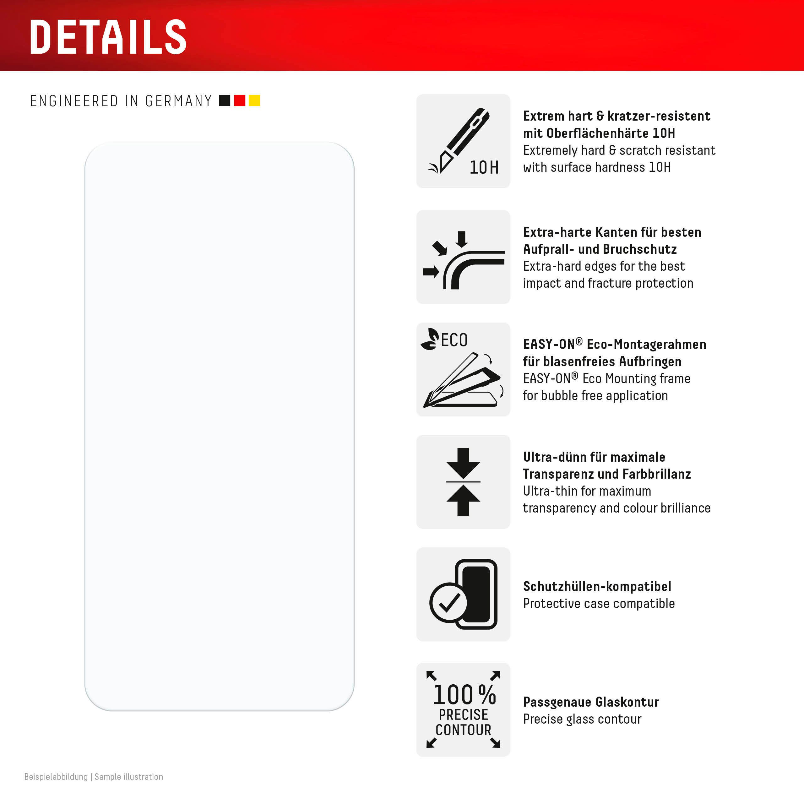 Displex Displayschutzglas Real Glass + Case für Samsung Galaxy S24+, Samsung Galaxy S25+, Displayschutzfolie Displayschutz Rundumschutz 360 Grad splitterfest – Bild 5 von 5
