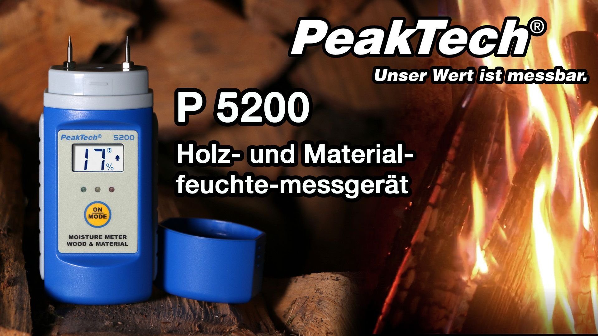 Pin und PeakTech Materialfeuchtemessgerät ~ 5200: (1-St) PeakTech 2 Feuchtigkeitsmesser Holz- Stech-Sensor,