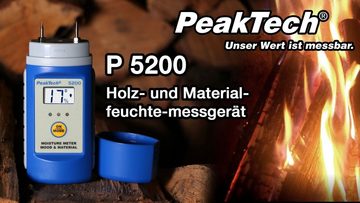 PeakTech Feuchtigkeitsmesser PeakTech 5200: Holz- und Materialfeuchtemessgerät ~ 2 Pin Stech-Sensor, (1-St)