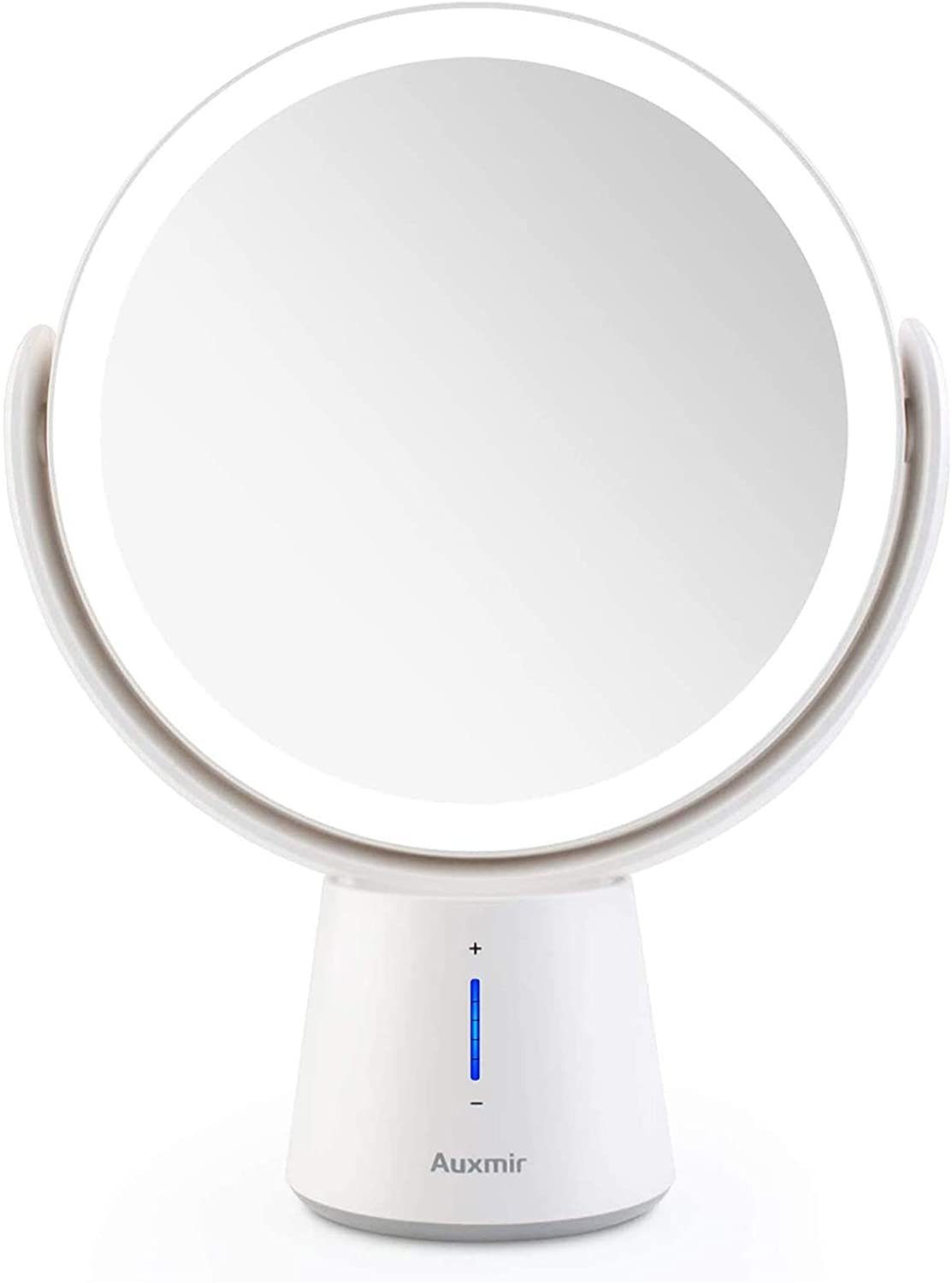 Verstellbarer 360 Grad drehbar LED-beleuchteter 10-Fach vergrößernder Schminkspiegel mit Saugnapf tragbarer Kosmetikspiegel für Zuhause und auf Reisen Travel Kosmetikspiegel mit Beleuchtung