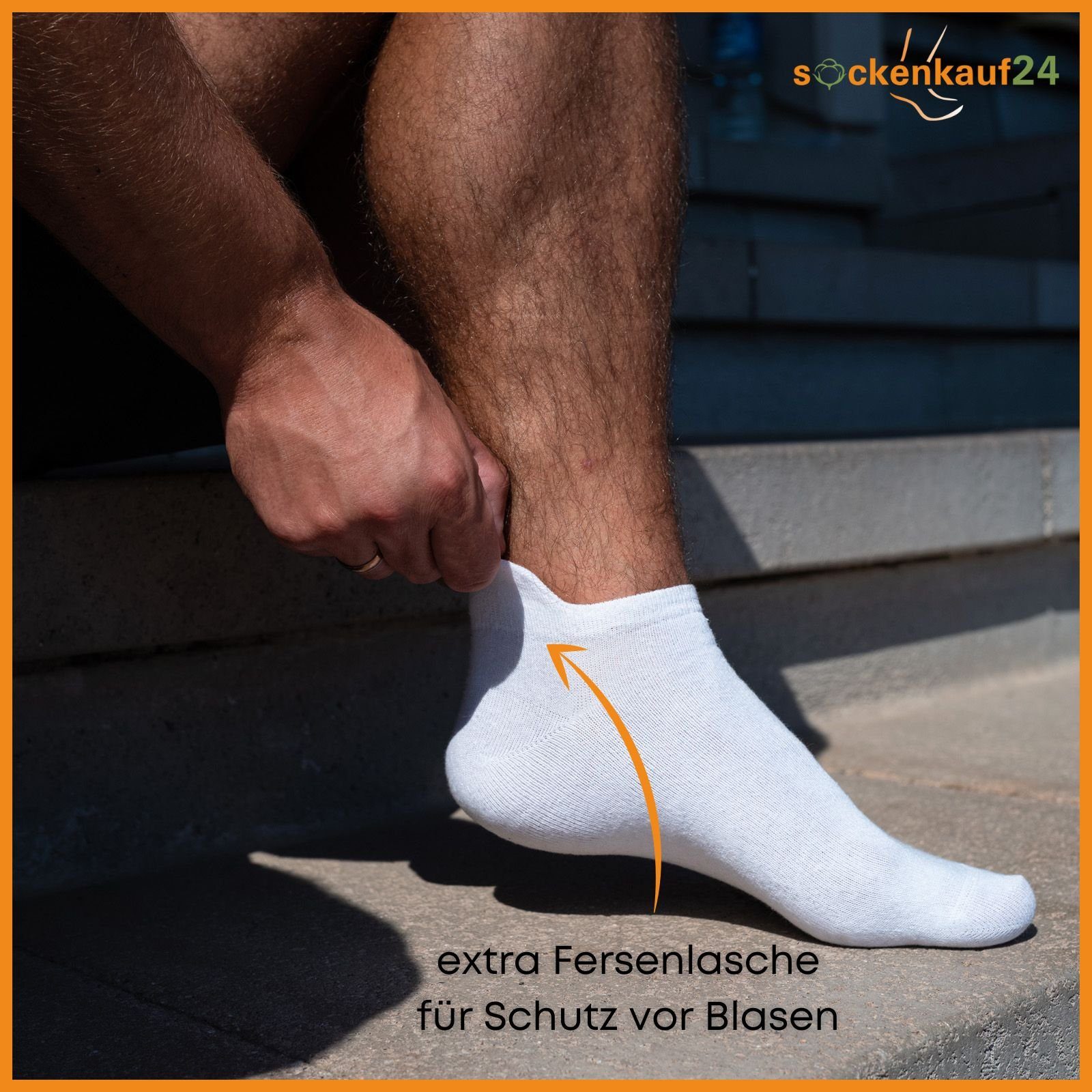 sockenkauf24 Sneakersocken 6 Paar Sneaker Socken Damen & Herren mit Fersenlasche (Beige, 47-50) Anti-Blasen Schutz Rutschfest Atmungsaktiv - 13600 WP