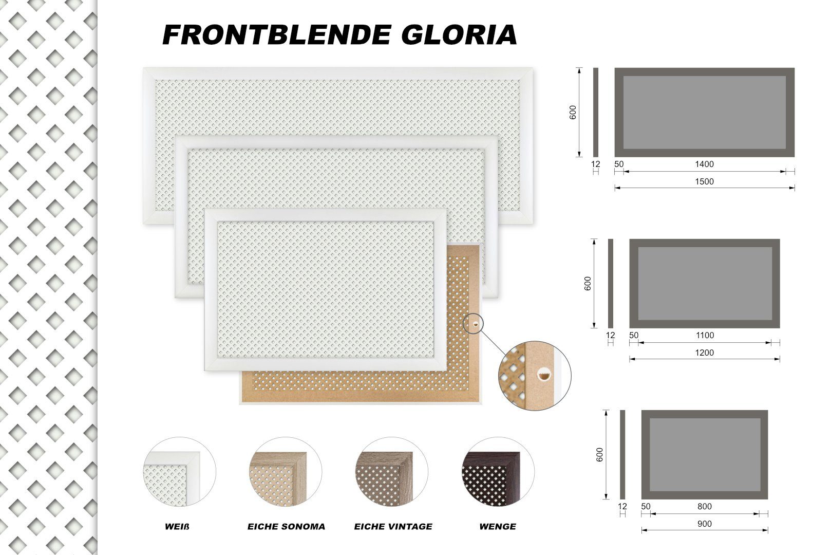 Hexim Heizungsverkleidung, Zubehör für Heizkörperverkleidung Gloria günstig online kaufen