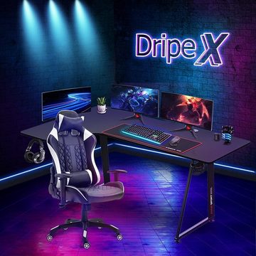 Dripex Eckschreibtisch Gaming Tisch L-Form 160cm Schreibtisch Computertisch