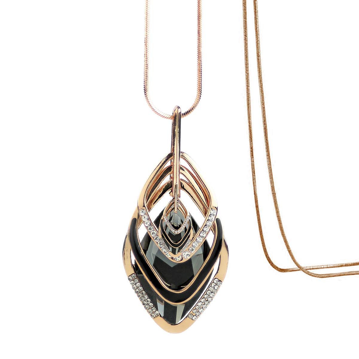 RWEUOQ Lange Kette Damen-Anhänger Dreifach-Anhänger-Halskette Lange günstig online kaufen