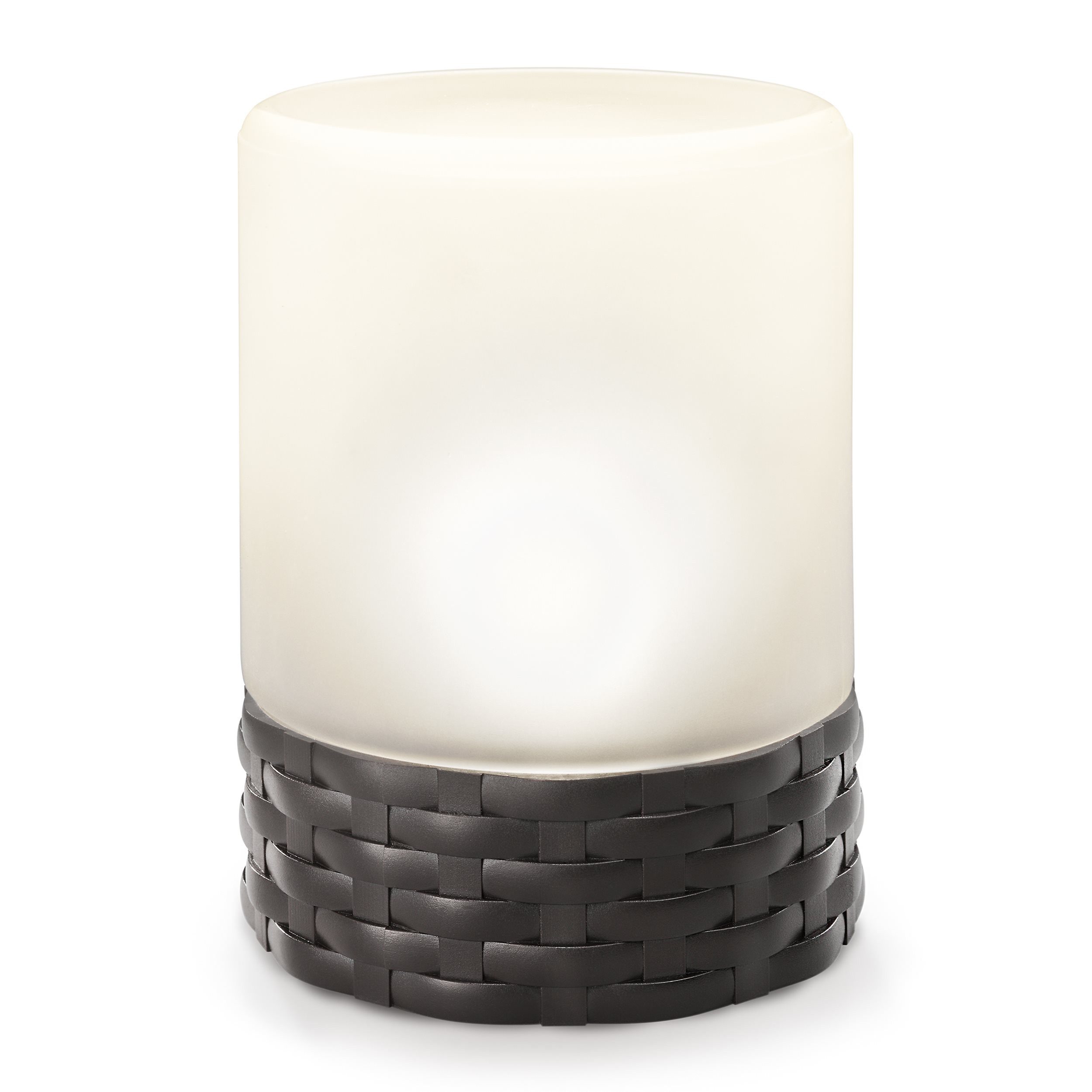 esotec LED Außen-Tischleuchte Solar Echtglas Tischleuchte Rattan Style, 4100K neutralweiß 102075