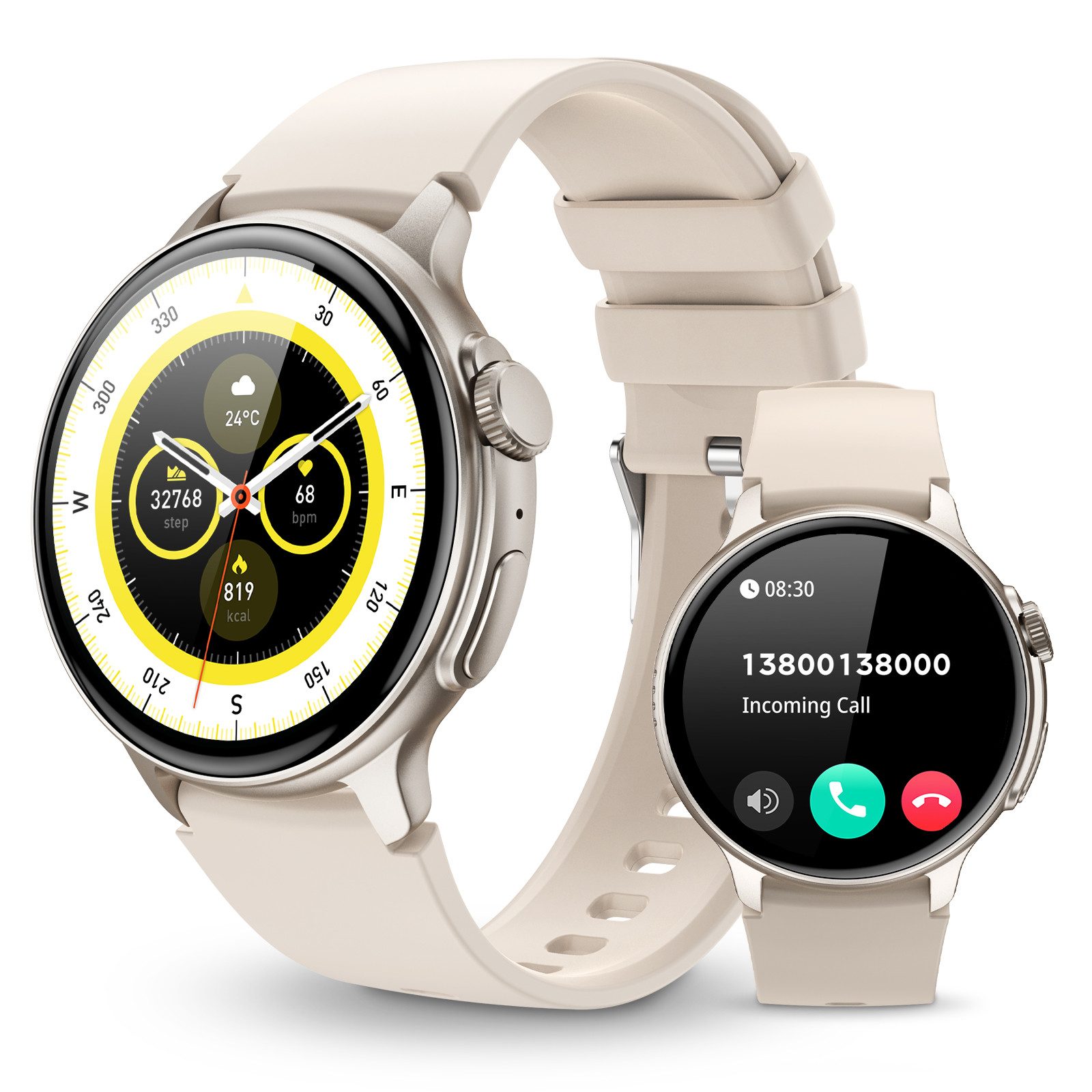 Smartwatch Damen Herren, Neueste Fitness Uhr mit Anrufe und SMS Smartwatch