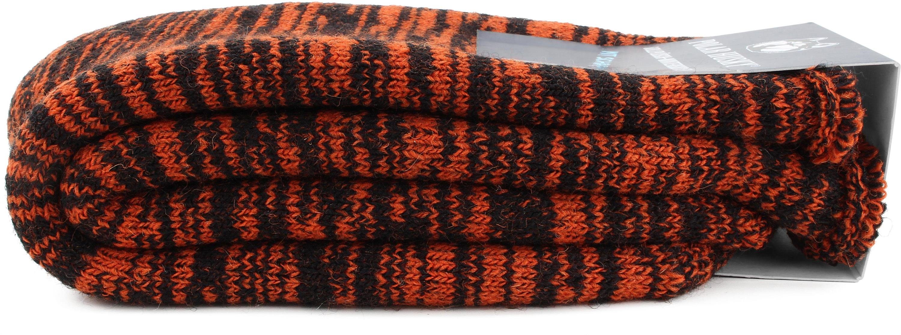 Husky Polar gefüttert Orange/Schwarz durchgehend Farbige Thermosocken mit Wolle Vollplüsch-Socken