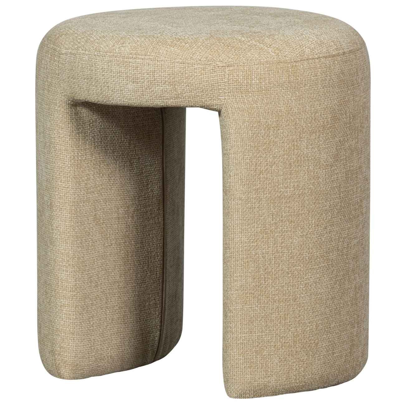 WOOOD Hocker Charlie aus Chenille-Stoff, Natur günstig online kaufen