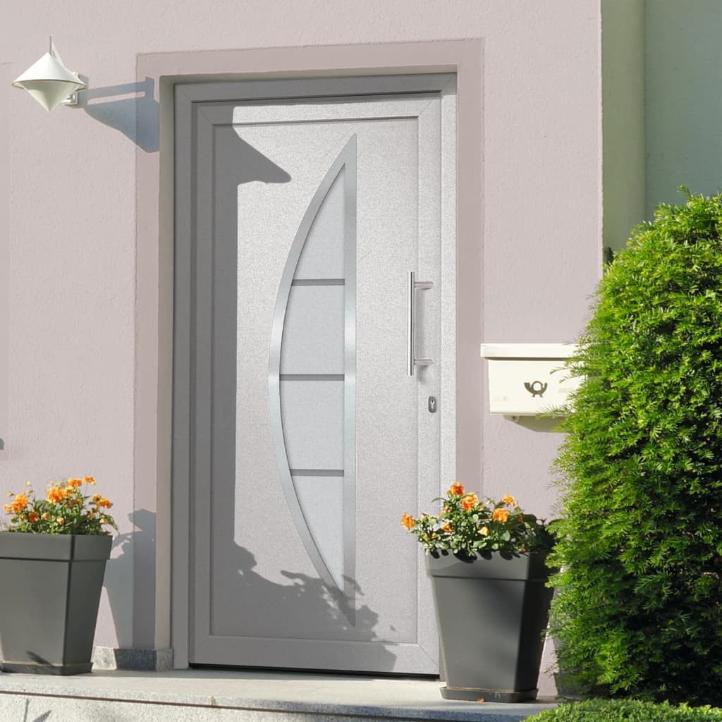 vidaXL Haustür 98 x 208 cm Haustür Weiß 98x208 cm Eingangstür Außentür Glas-Element R