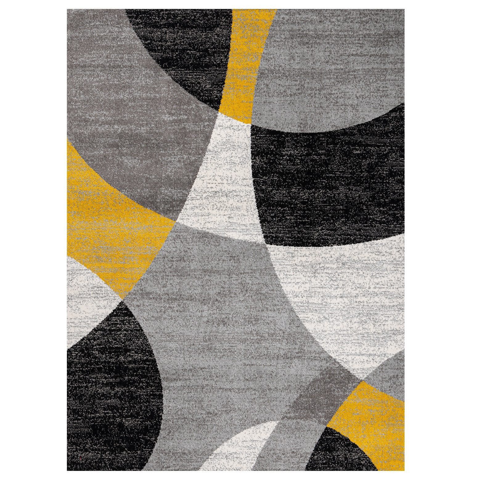 Vimoda Teppich Wohnzimmer Geometrische Kreismuster in Rot & Gelb, Rechtecki günstig online kaufen