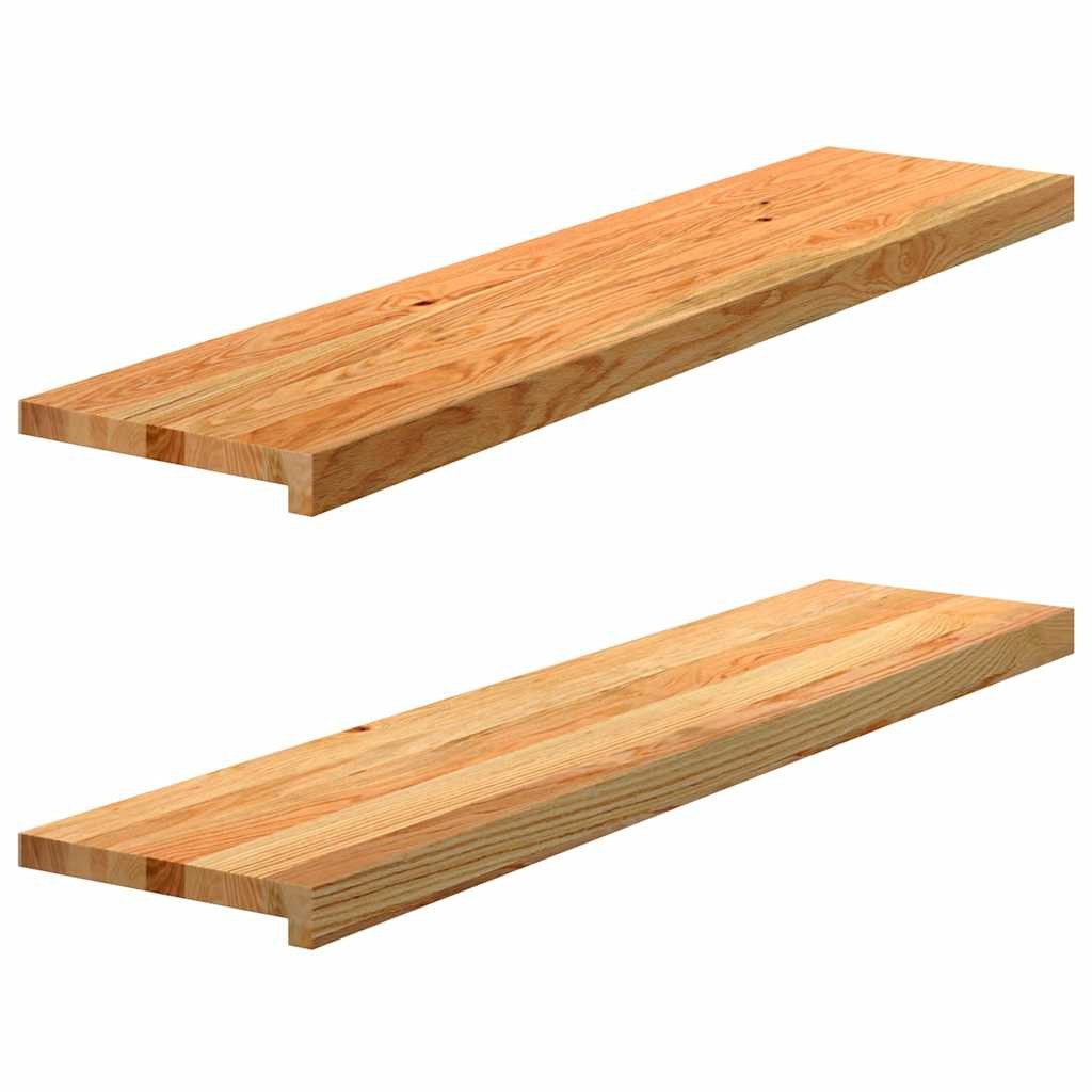 vidaXL Fensterbank Fensterbänke 2 Stk. Hellbraun 110x30x2 cm Massivholz Eiche