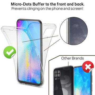 Nalia Smartphone-Hülle Huawei P40 Lite, Klare 360 Grad Silikon Hülle / Rundumschutz Vorder- und Rückseite / Transparent / Komplettschutz / Vergilbungsfrei / Kratzfest / Durchsichtige Displayschutz Schutzhülle / Full-Body Case / Vorne & Hinten Etui / Handy-Tasche