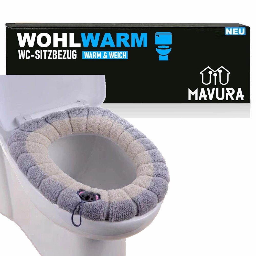 WC-Deckelbezug WOHLWARM WC-Sitzbezug Toilettensitzbezug Toilettenauflage MAVURA, Toiletten Sitzbezug Po-Wärmer weich & waschbar