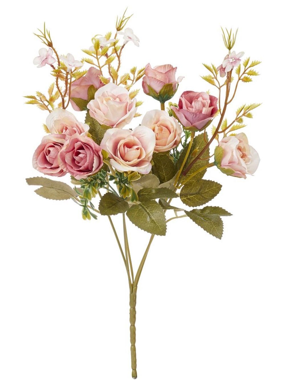 Blüten, Rosa Rosenstrauß, 10 Dekofigur 30cm ca. HobbyFun