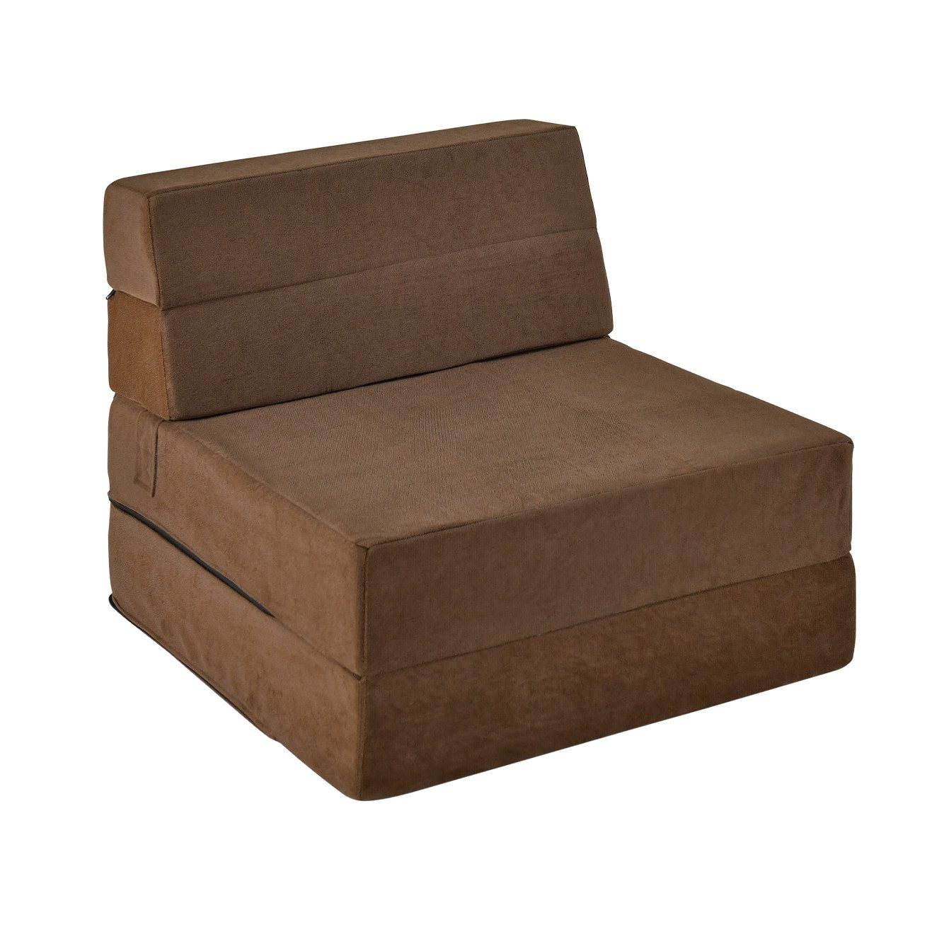 COSTWAY Schlafsofa, 3 in 1 Klappmatratze, mit abnehmbarem Bezug