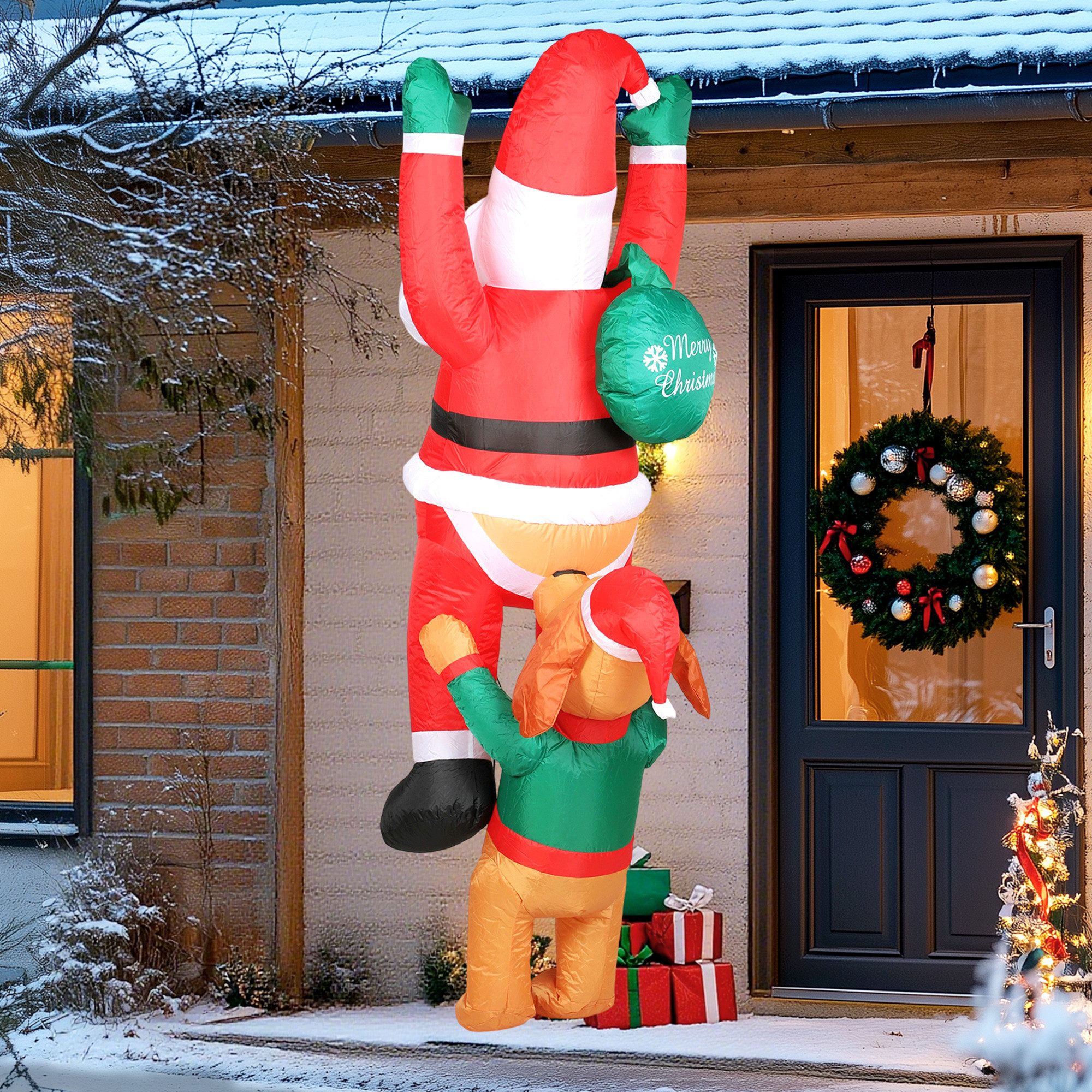 Outsunny Weihnachtsfigur Aufblasbar Weihnachtsdeko (Aufblasbare Weihnachtsd günstig online kaufen