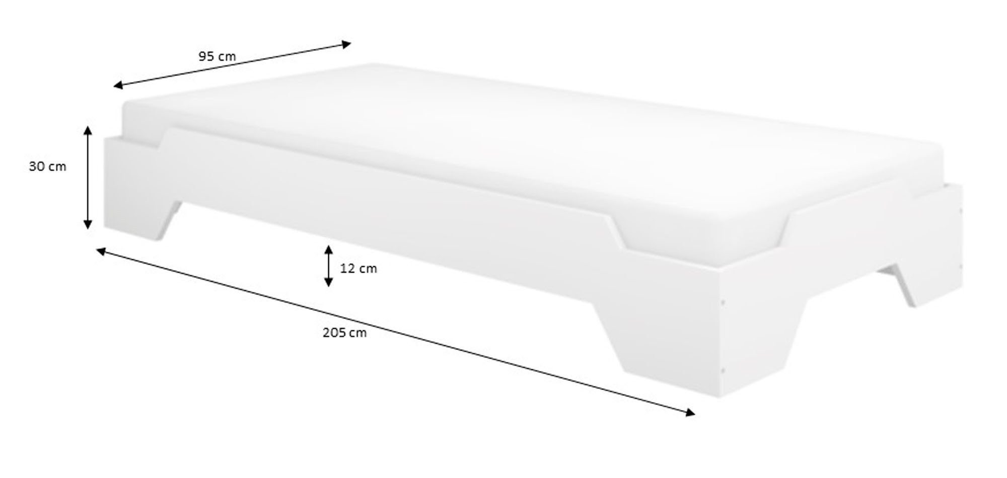 Wohnglücklich Bett Denver, Stapelbar, Wahlweise 3 günstig online kaufen