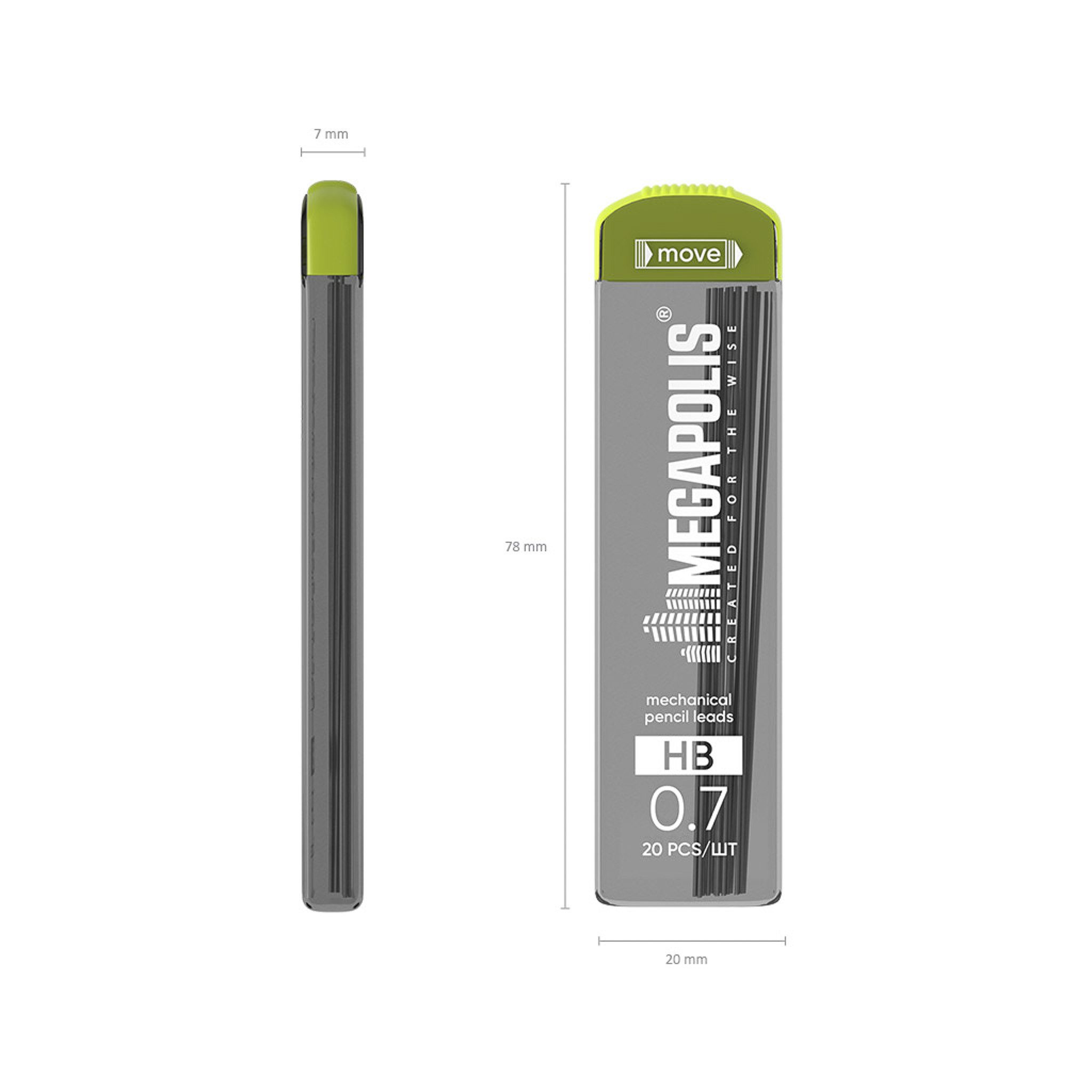 Erich Krause Druckbleistift, Ersatzminen für Druckbleistift 0,7mm HB 20 Stück Grau