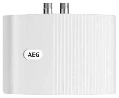 AEG Klein-Durchlauferhitzer MTD 350 f. Handwaschbecken, 3,5 kW, m. Stecker, hydraulisch, sofort lauwarmes Wasser (ca. 35°C), steckerfertig