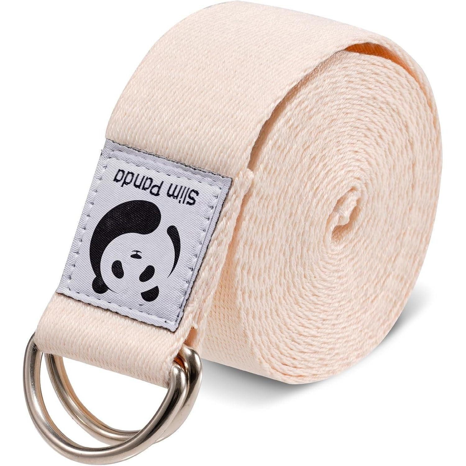 Yogagurt Yogagurt Baumwolle Schiebeschnalle Metall Dehnen Fitness Beige 6.0 Fuß