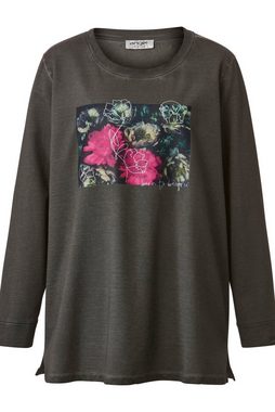 Angel of Style Sweatshirt Sweatshirt Blumen-Motiv Rundhals Langarm